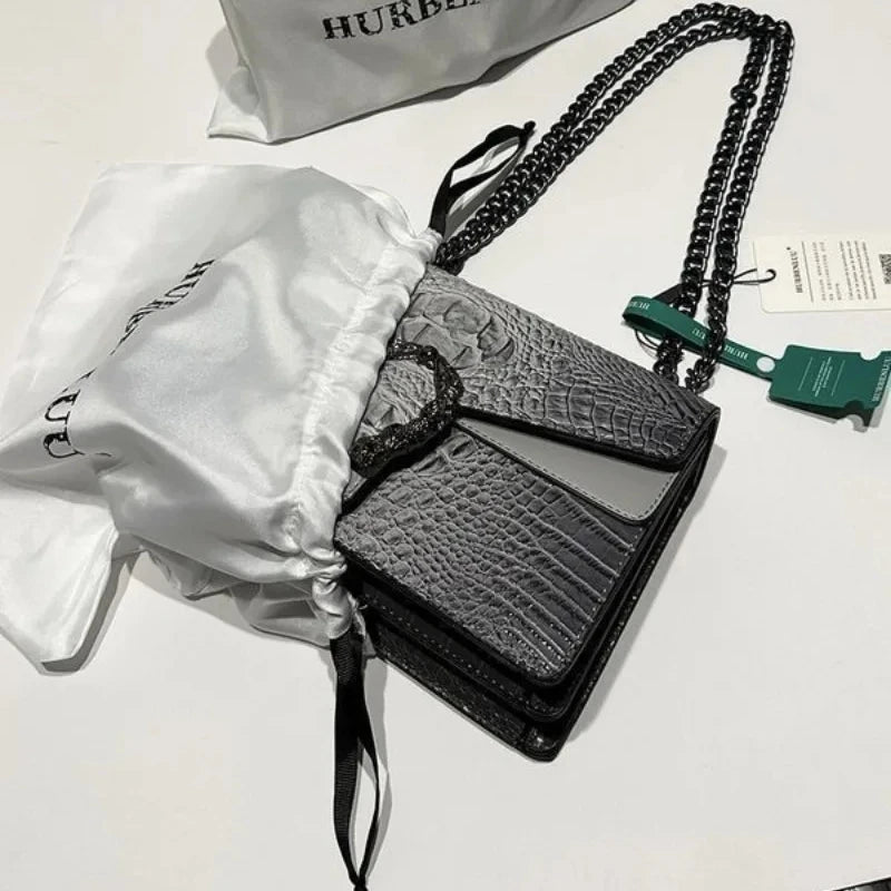 Crocodile Pattern Underarm Bag Dionysus Handbag Texture Niche Chain Slung Shoulder Bag Explosions Fashion Trend Small Square Bag